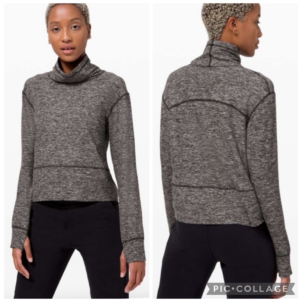 Lululemon Ready to Rulu Fleece Pullover Heathered Black Size 10